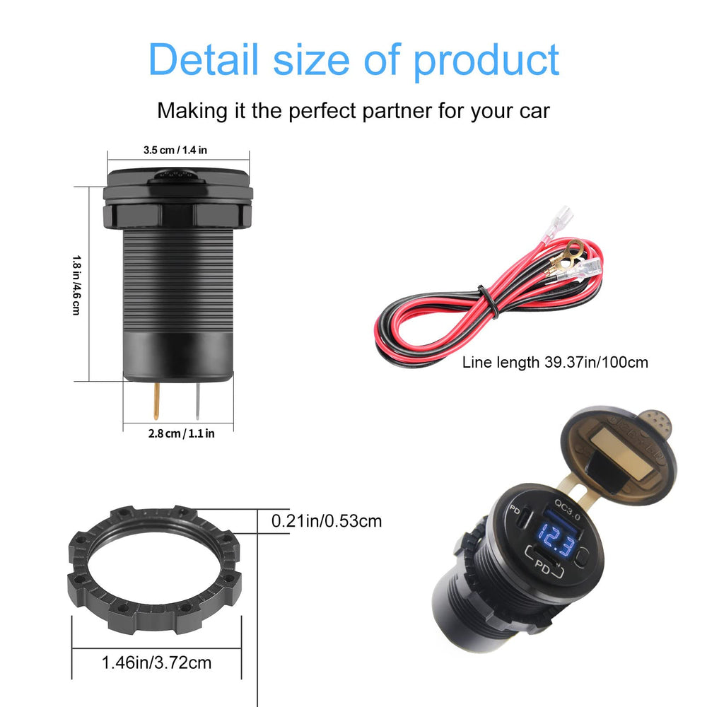 SUTNSCW compact 12V car charger installed in dash for easy access