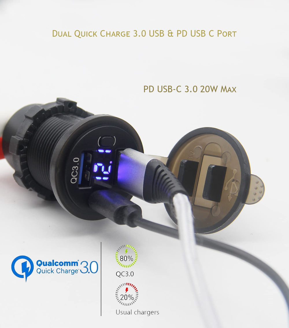 SUTNSCW voltmeter display on charger helps monitor vehicle power status