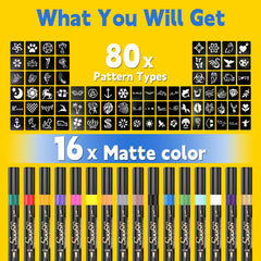 Suu66 dual-ended markers with brush and fine tips for detailed tattoo design.