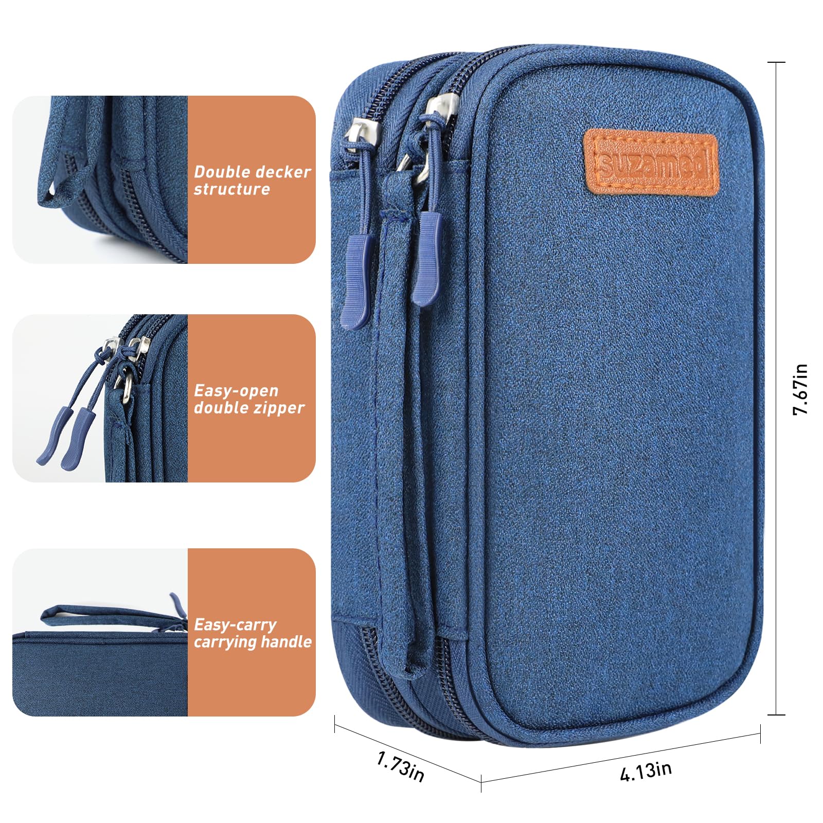 Suzamed insulin cooler travel case zipper open, showing expanded capacity.