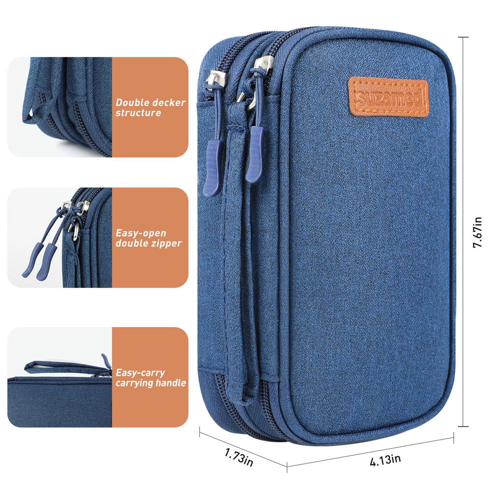 Suzamed insulin cooler travel case zipper open, showing expanded capacity.