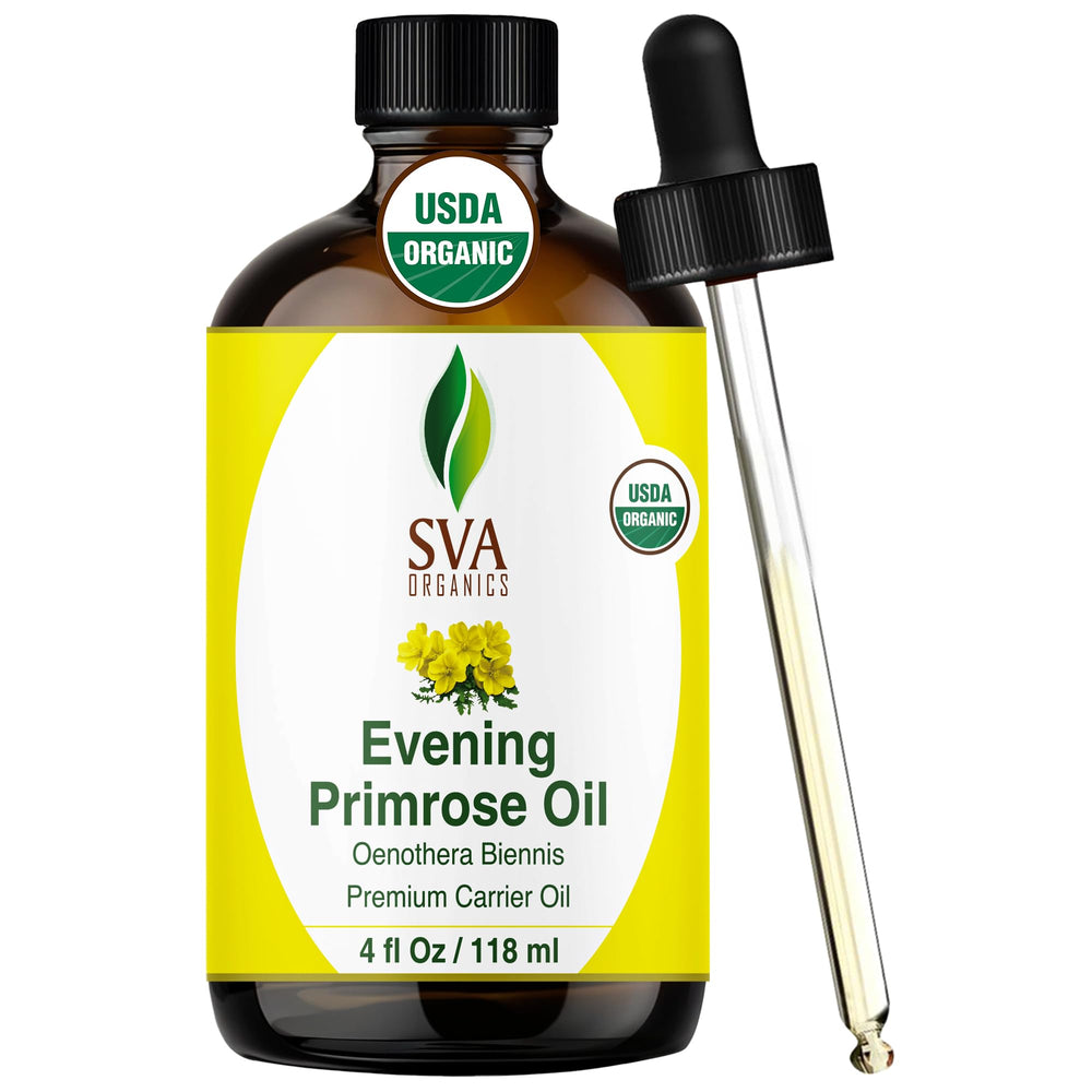 SVA Organics Evening Primrose Oil bottle for skin nourishment and massage