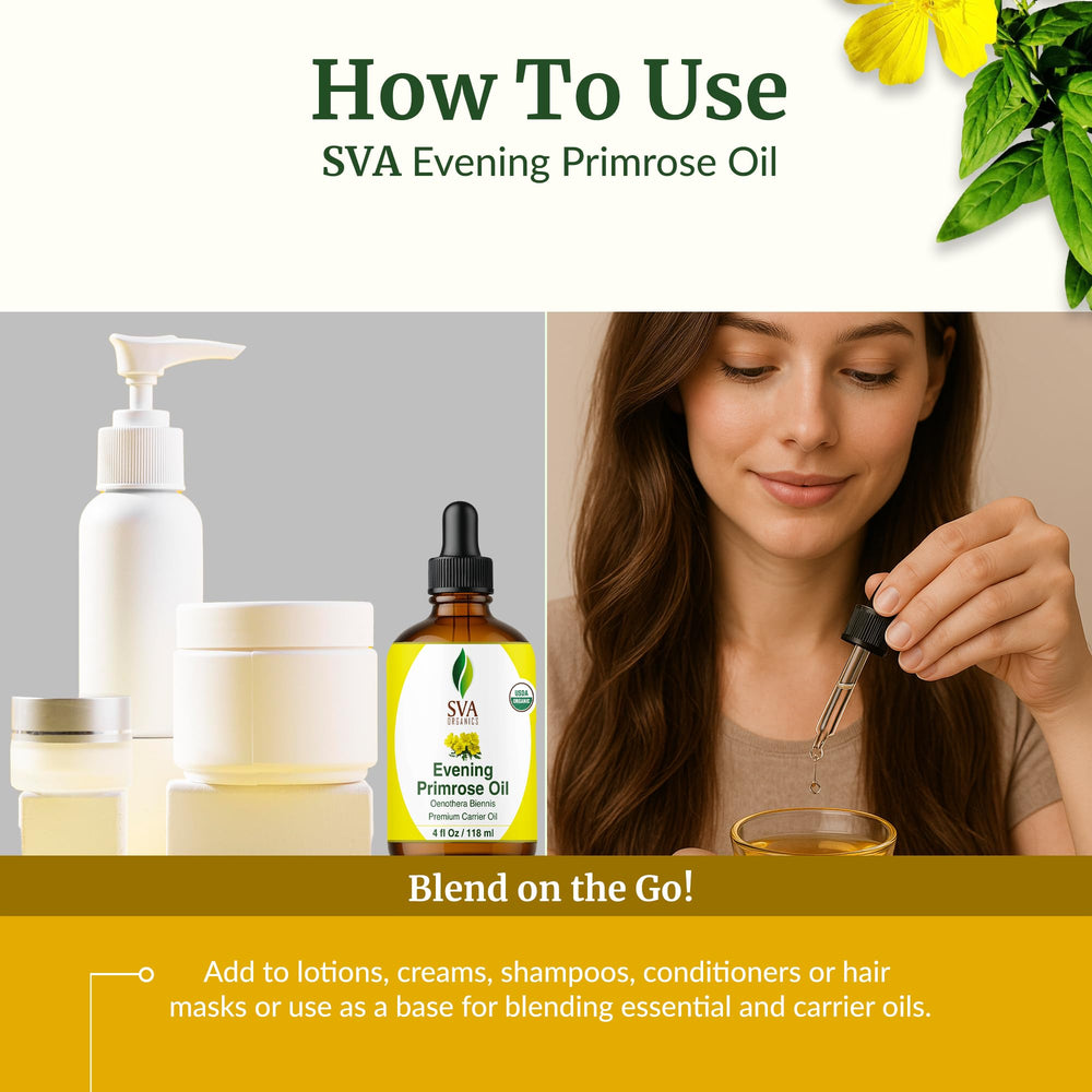 SVA Organics face moisturizer application with Evening Primrose Oil