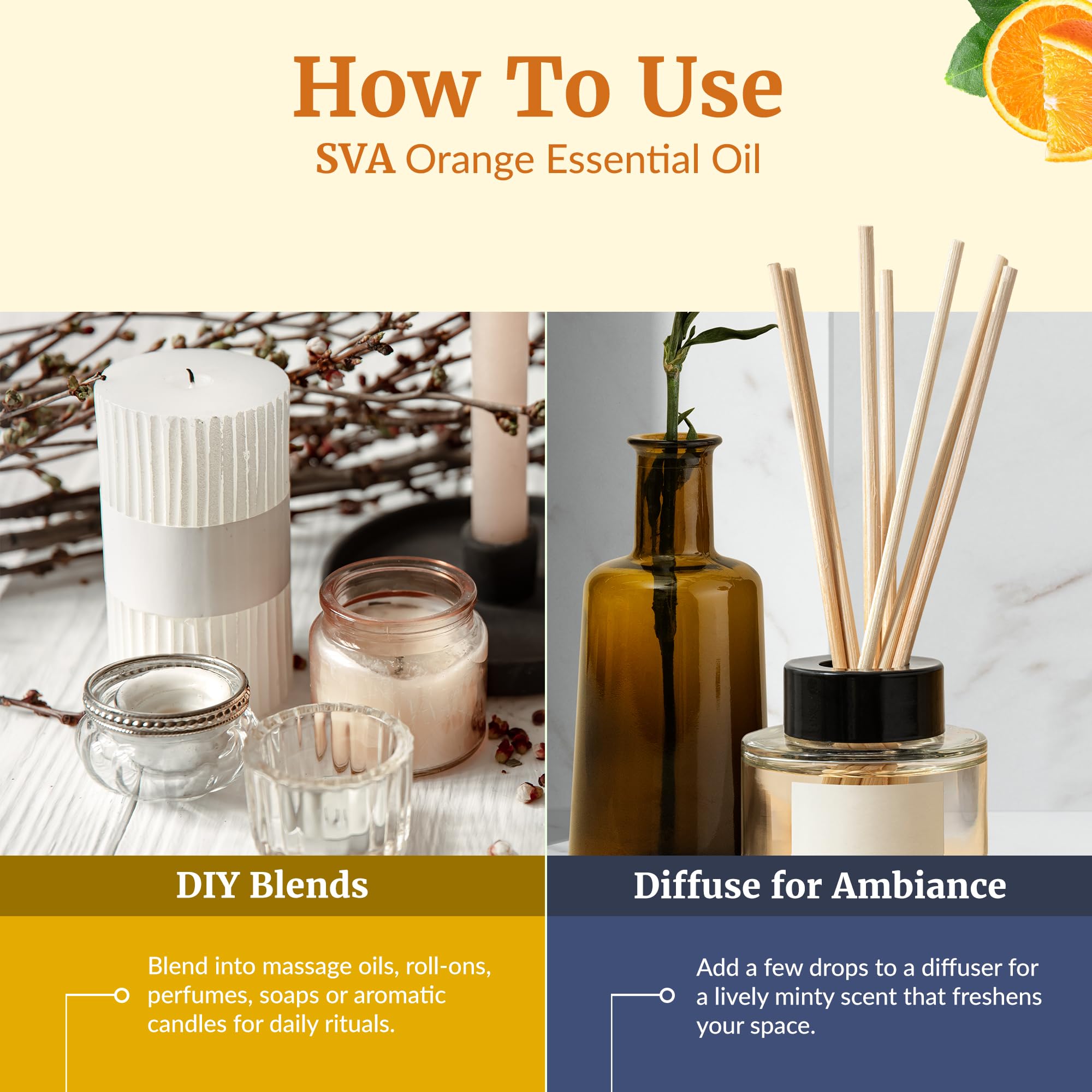 SVA ORGANICS orange oil added to bath salts for a refreshing soak.