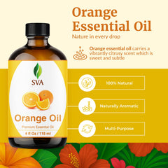 SVA ORGANICS orange oil in a diffuser scene for uplifting scent.
