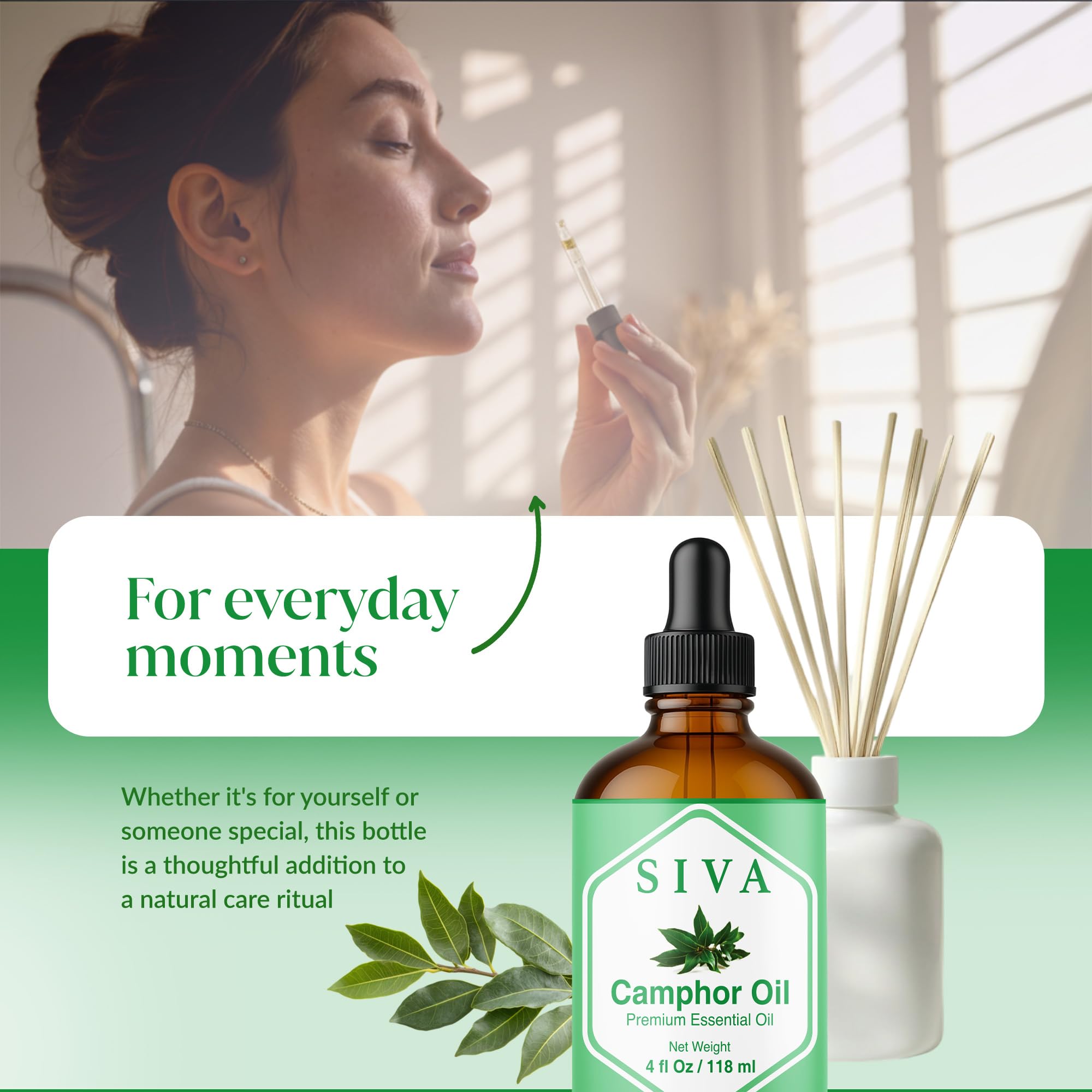 Cruelty-free packaging of SVA ORGANICS camphor oil