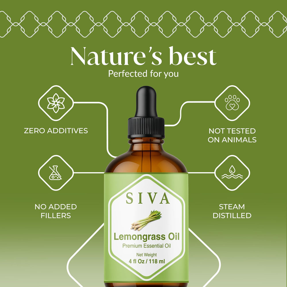 Siva Lemongrass Oil added to skincare routine for a citrus touch