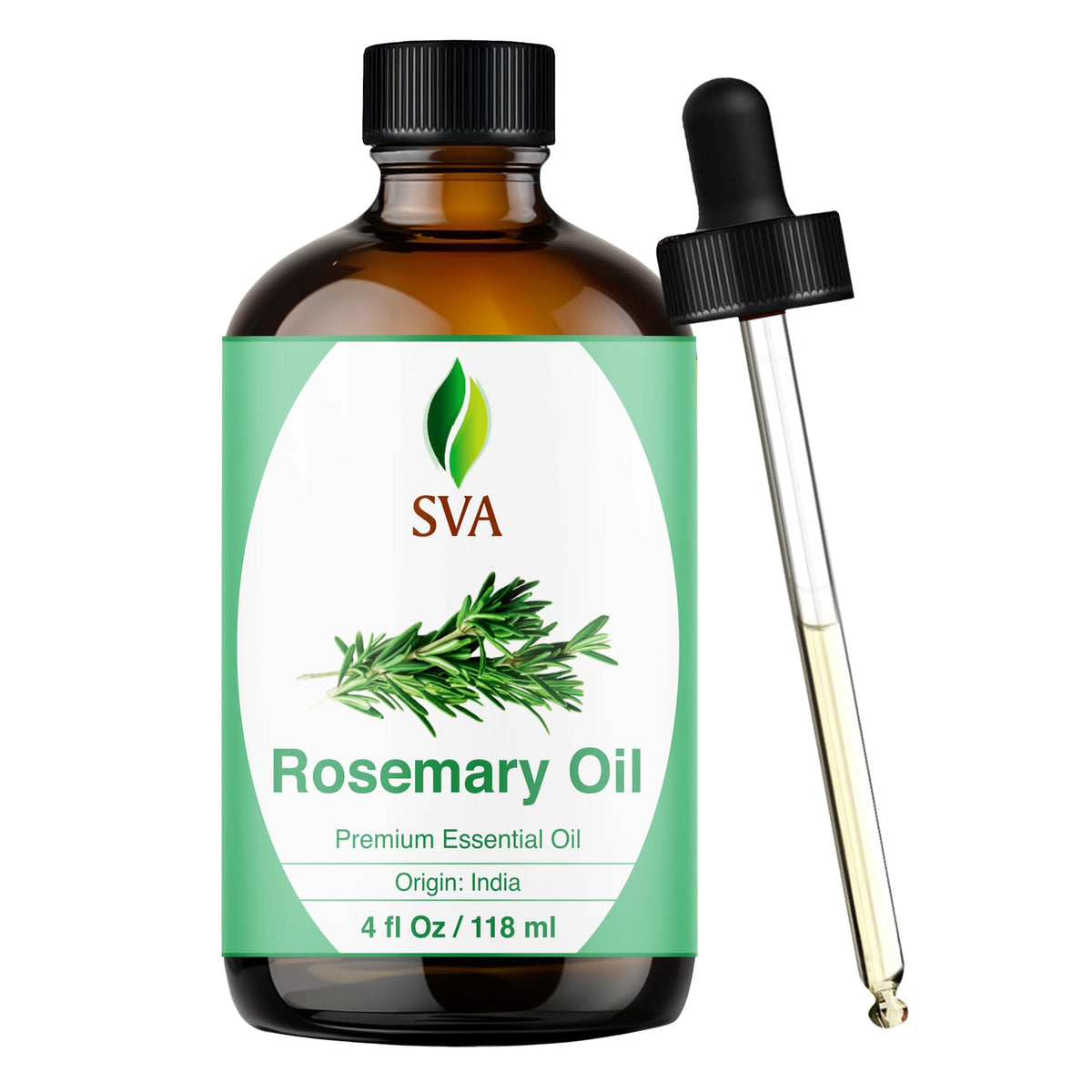 SVA Rosemary Essential Oil bottle with dropper for precise topical use