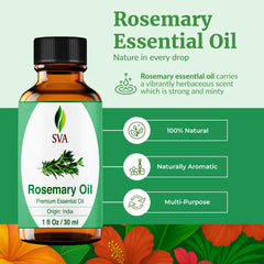 Close-up of SVA Rosemary Oil dropper releasing potent drops for blends.