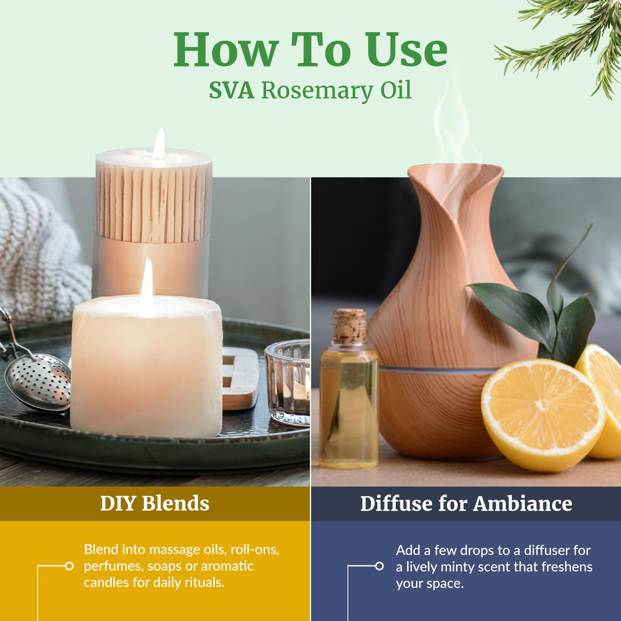SVA Rosemary Oil mixed with shampoo for enhanced cleansing.