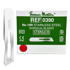 Swann Morton #10R blade for facial dermaplaning with precise, gentle exfoliation.