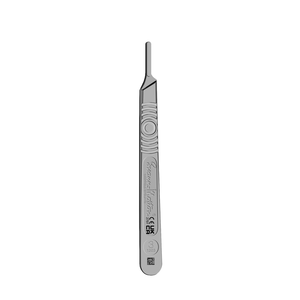 Swann Morton Scalpel Handle No 3, side view, ergonomic grip for precise control.