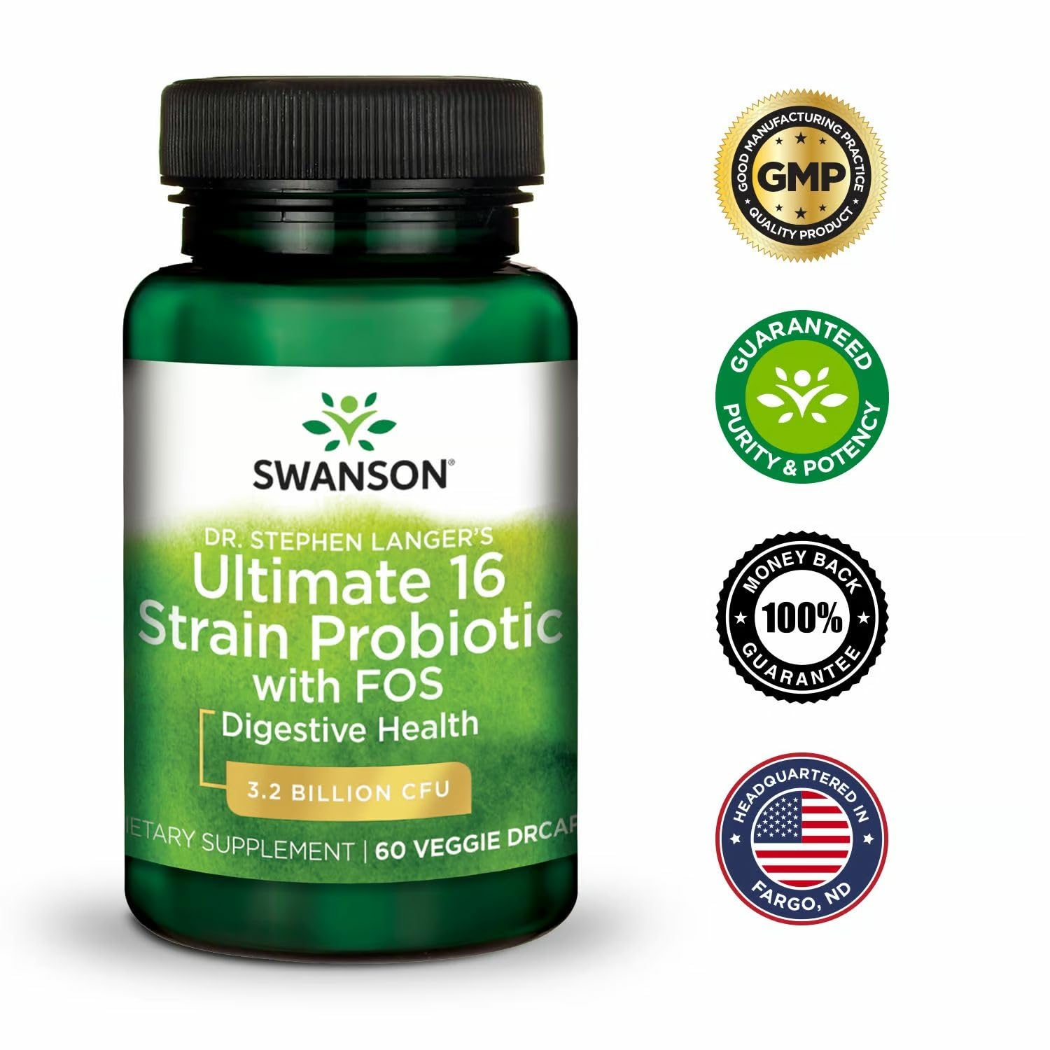 Bottle of Swanson probiotic on a kitchen counter for daily routine