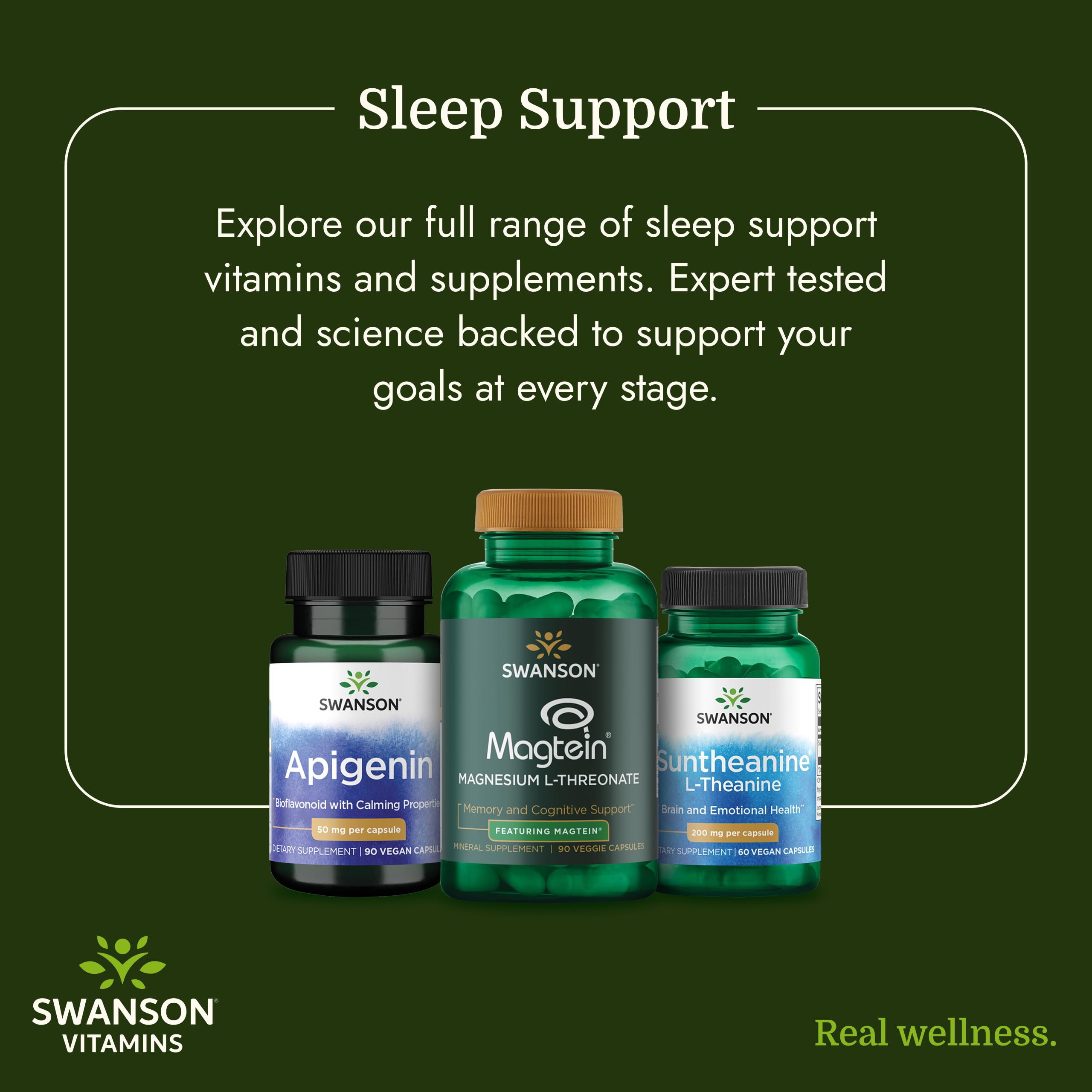 Swanson Apigenin icon set suggests potential stress relief and well being.