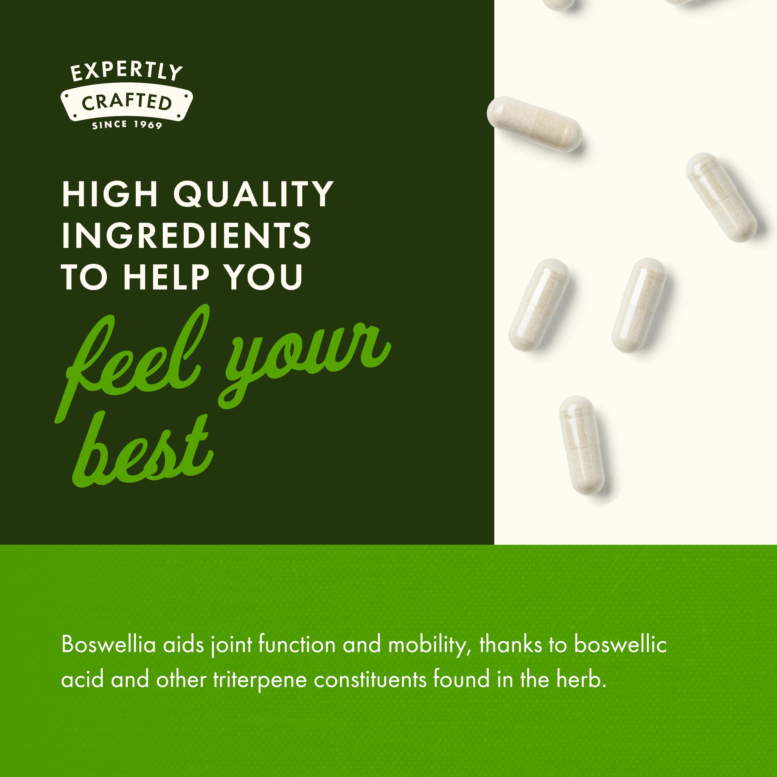 Swanson Boswellia Serrata ingredients panel shows pure herbal sourcing.
