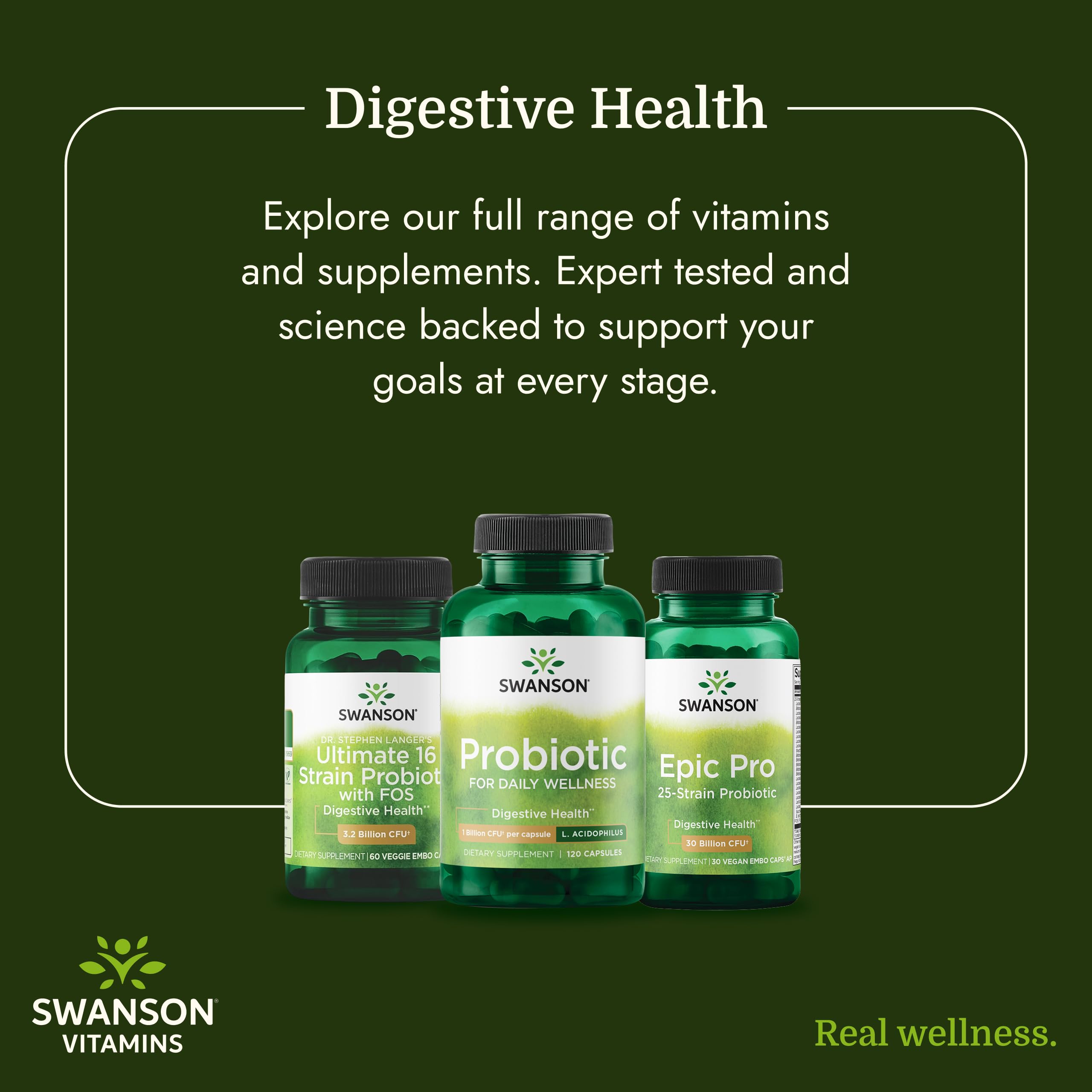 Swanson probiotic capsules shown for simple daily routine.