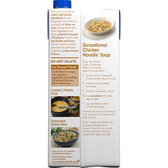 Swanson Chicken Broth fat-free label highlights lighter flavor option.