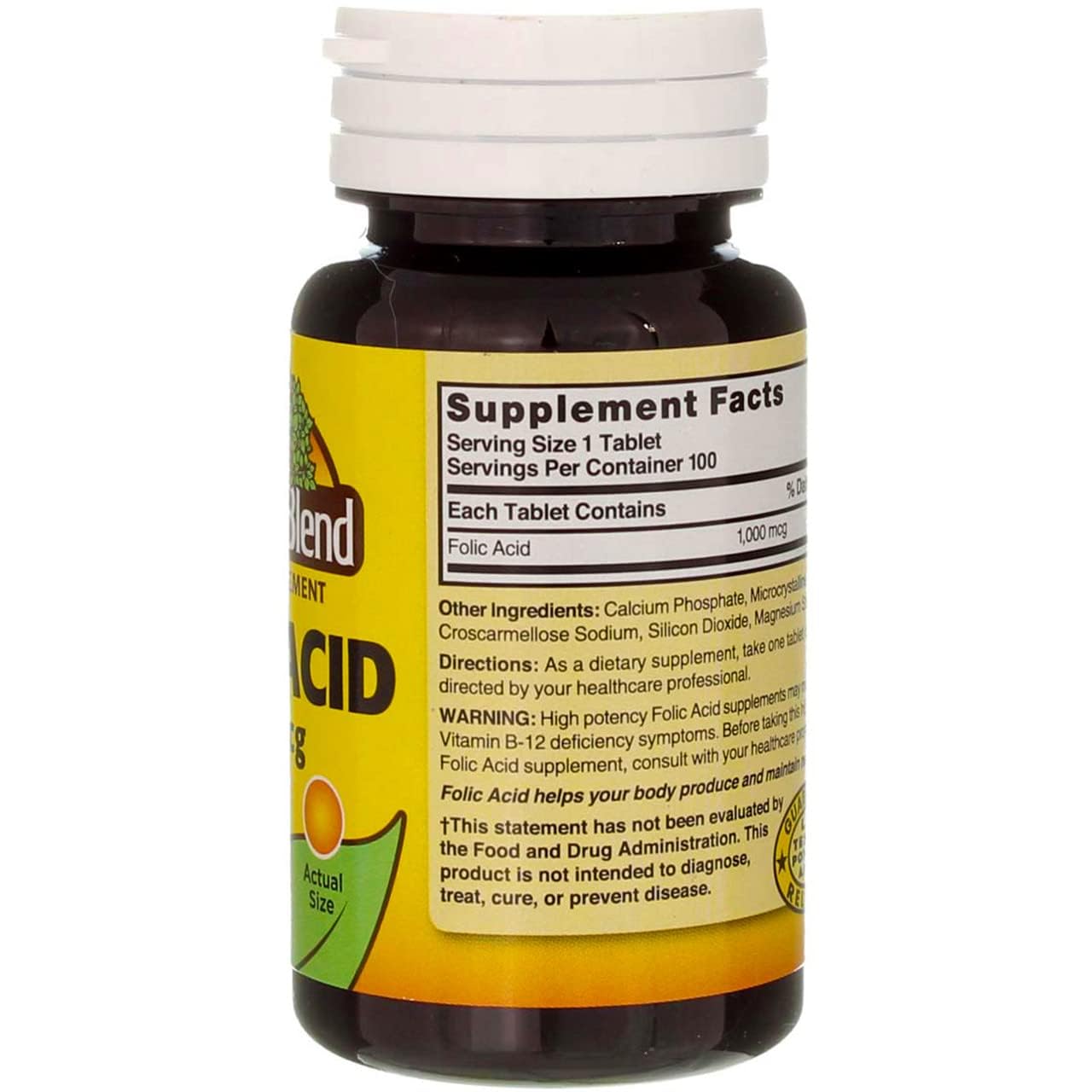 Swanson Folic Acid gluten-free label highlighting gluten-free formulation
