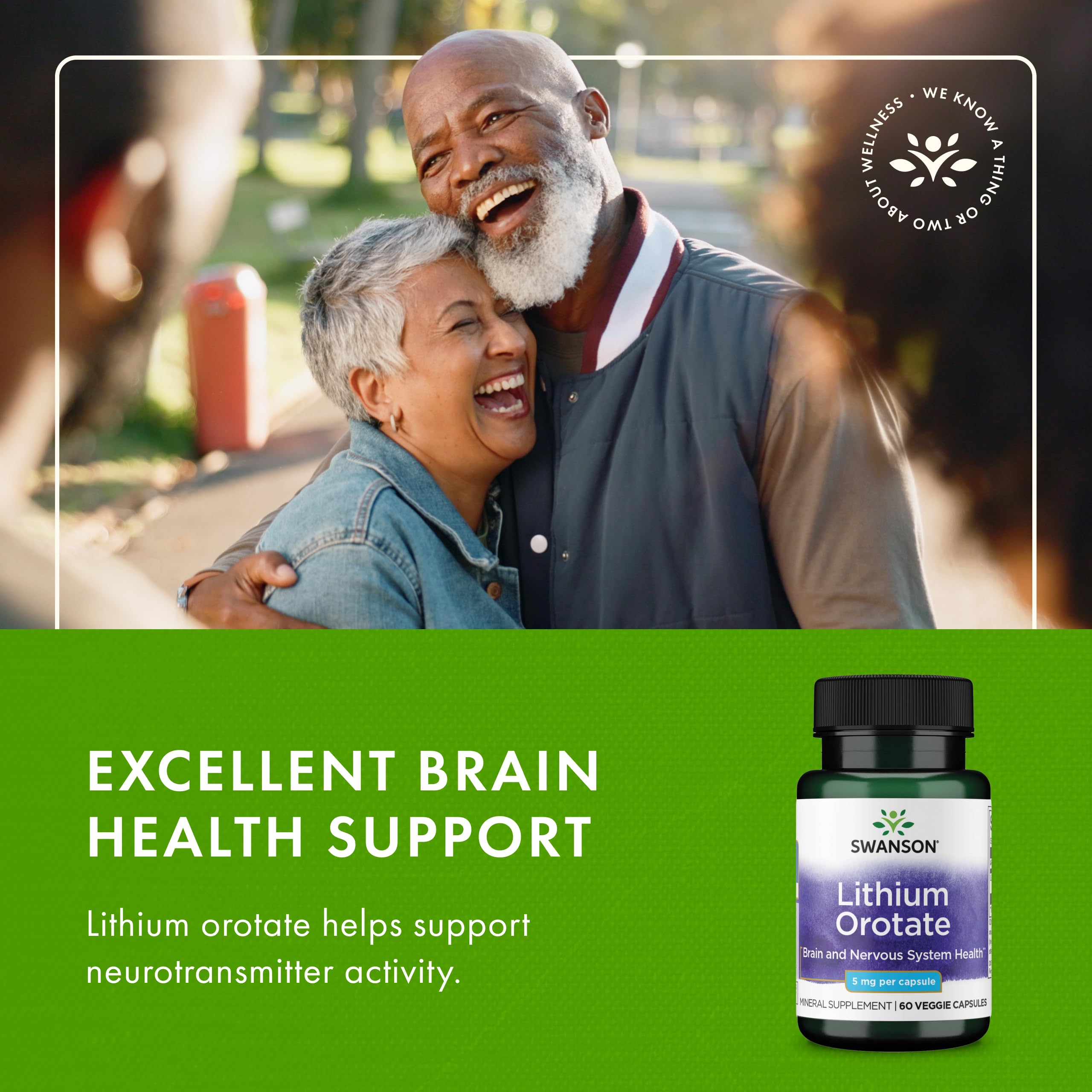 Swanson Lithium Orotate amber bottle on shelf signaling purity and emotional resilience.