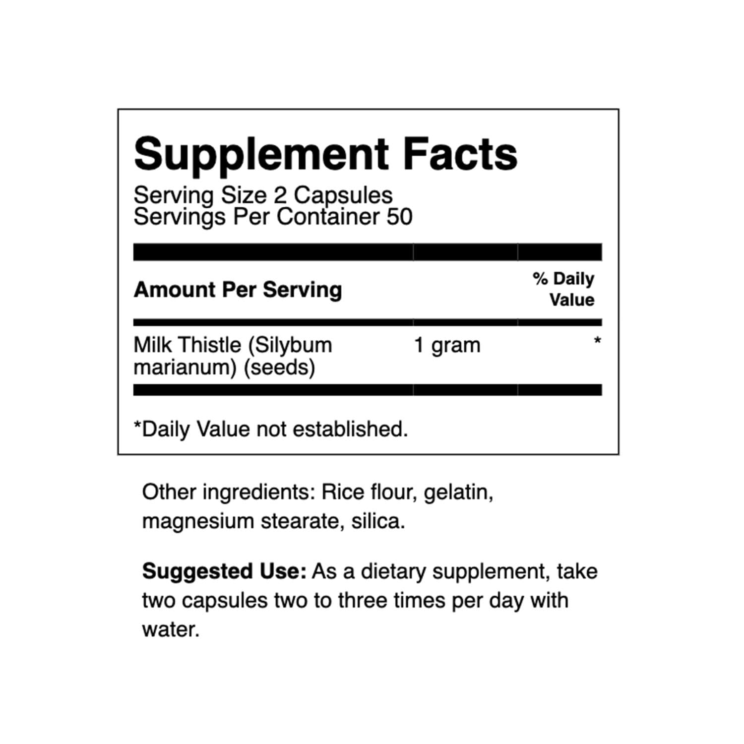 Swanson milk thistle vegan capsules for detox and antioxidant support.