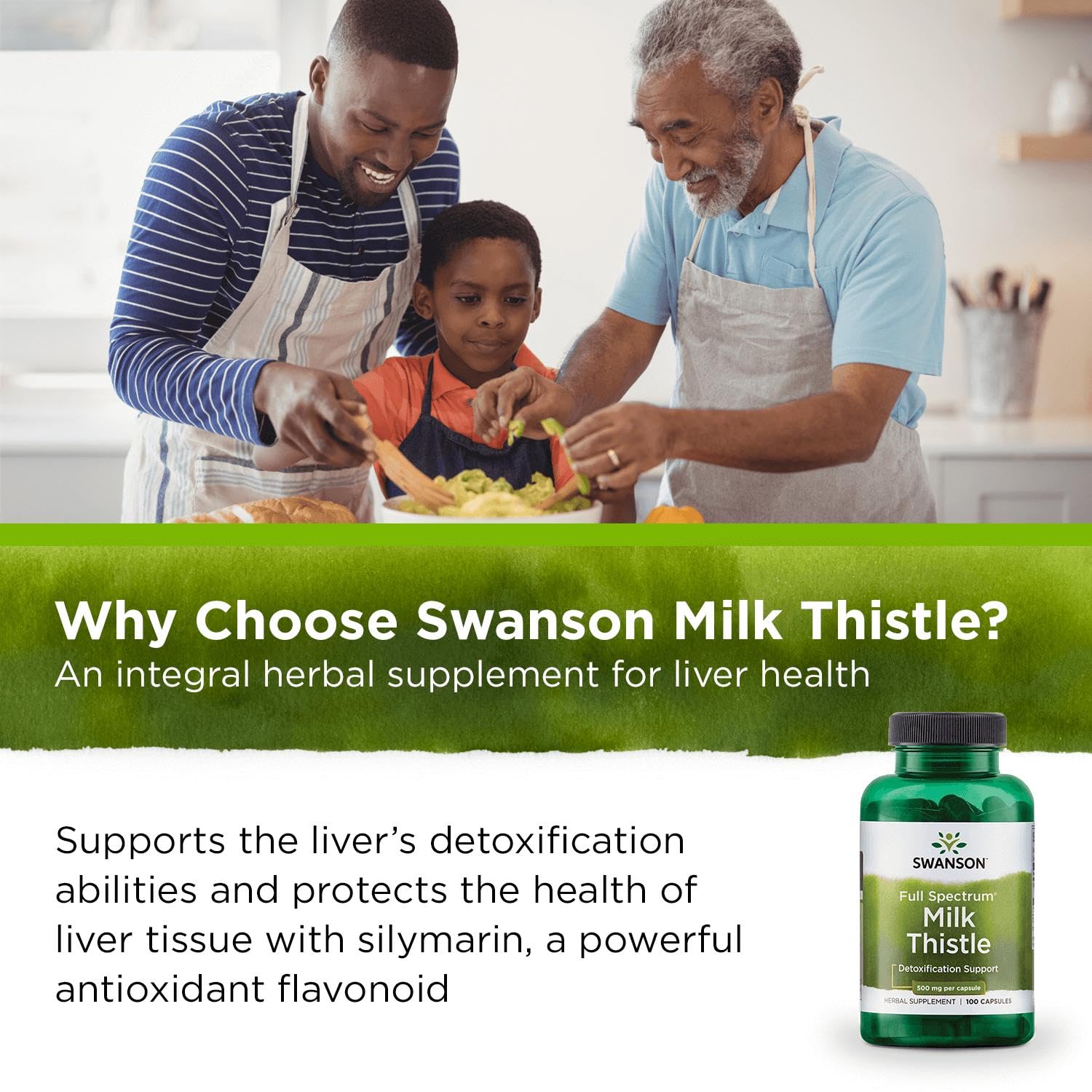 Swanson packaging front featuring natural detox messaging and plant-based formula.