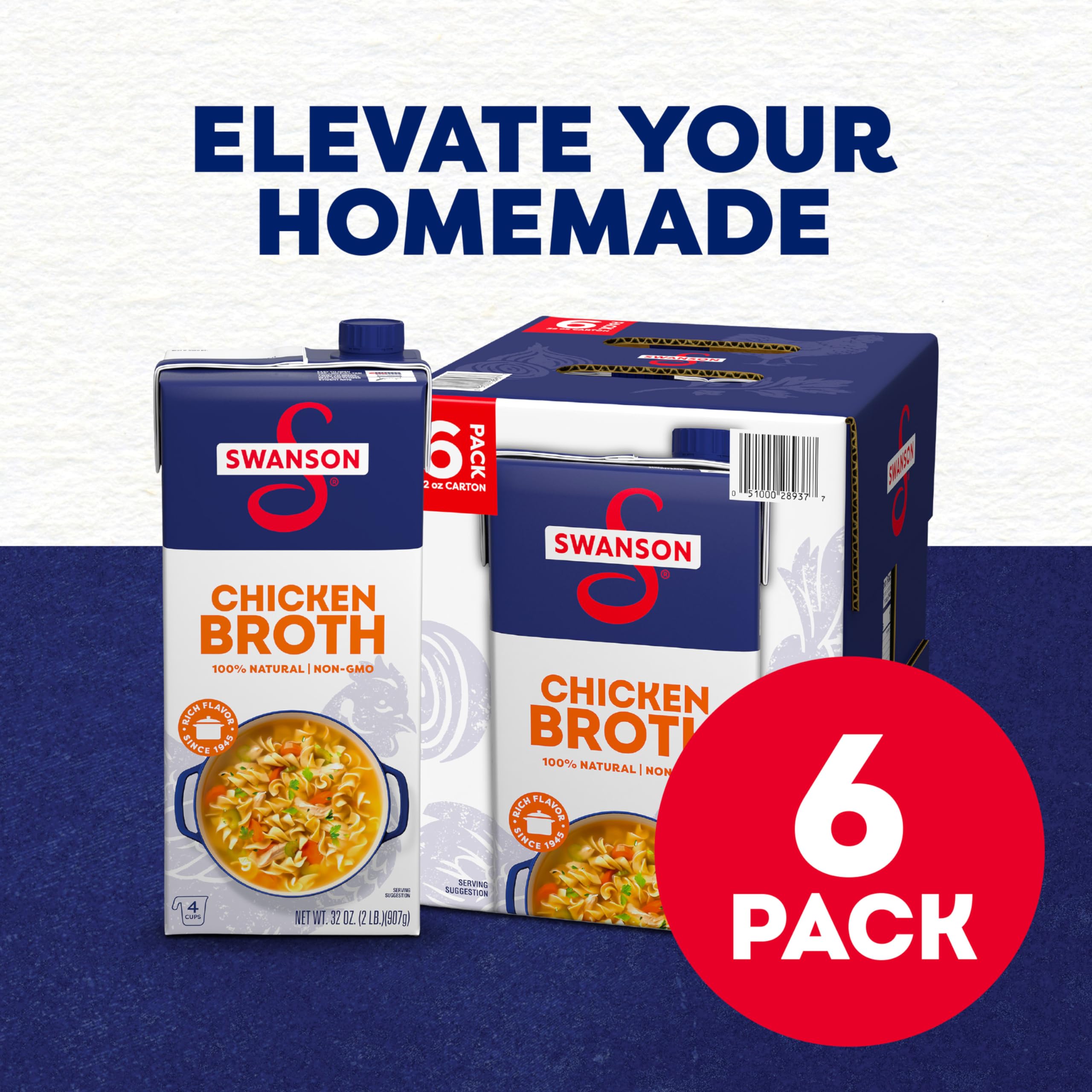Swanson S broth ingredient label highlights natural, non-GMO ingredients for cleaner cooking.