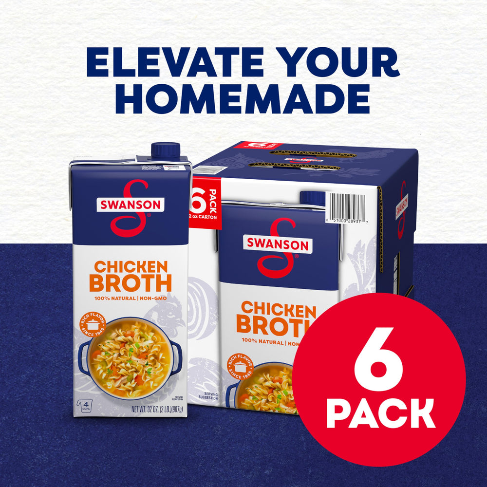 Swanson S broth ingredient label highlights natural, non-GMO ingredients for cleaner cooking.
