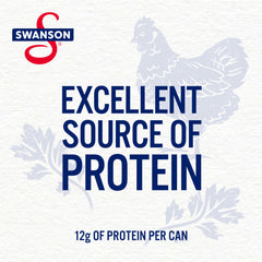 Swanson S nutrition panel highlights 12 g protein per can.