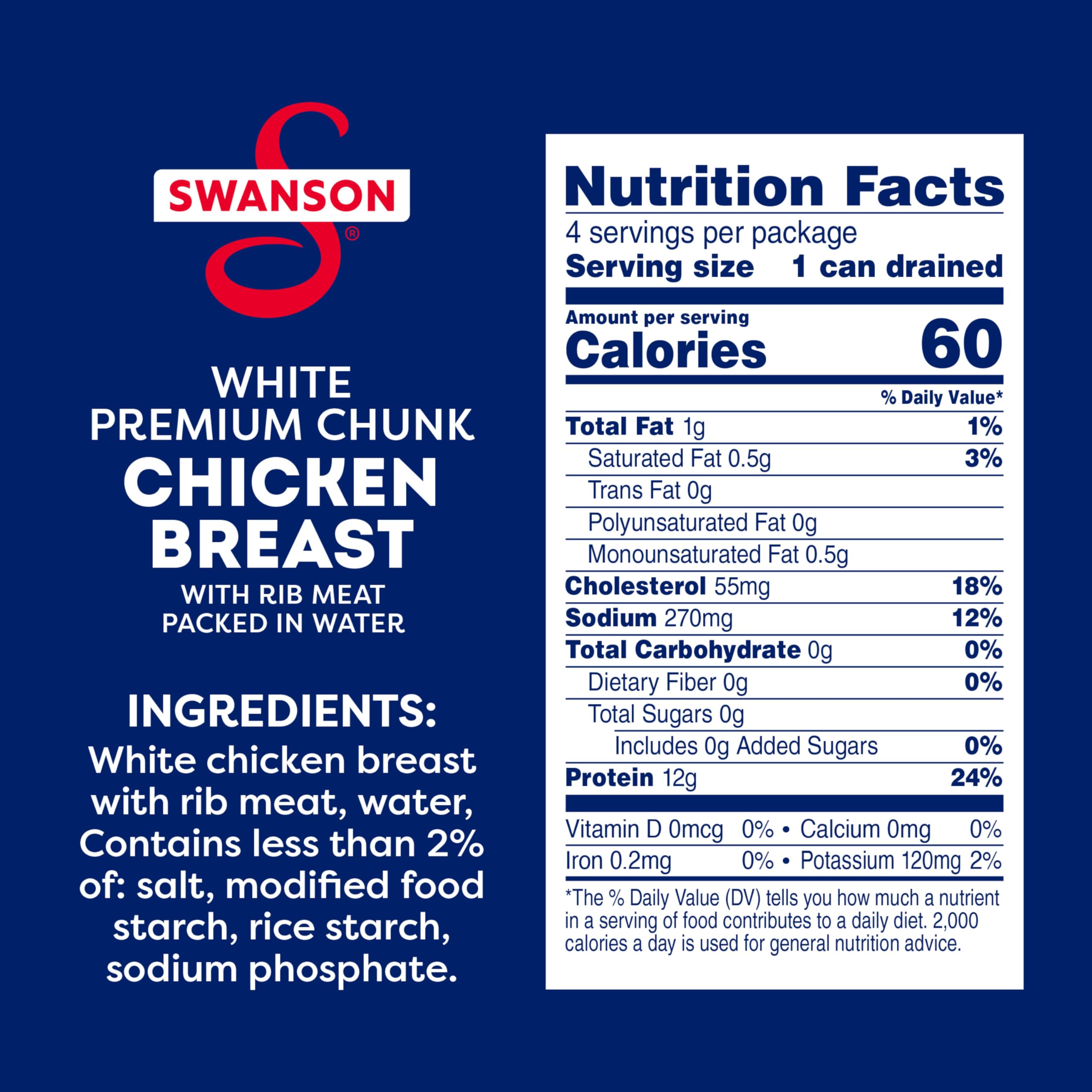 Swanson S ready-to-eat chicken chunks plated for a fast lunch.
