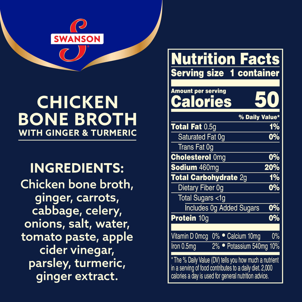 Swanson Sipping Chicken Bone Broth microwavable cup ready to heat and enjoy.