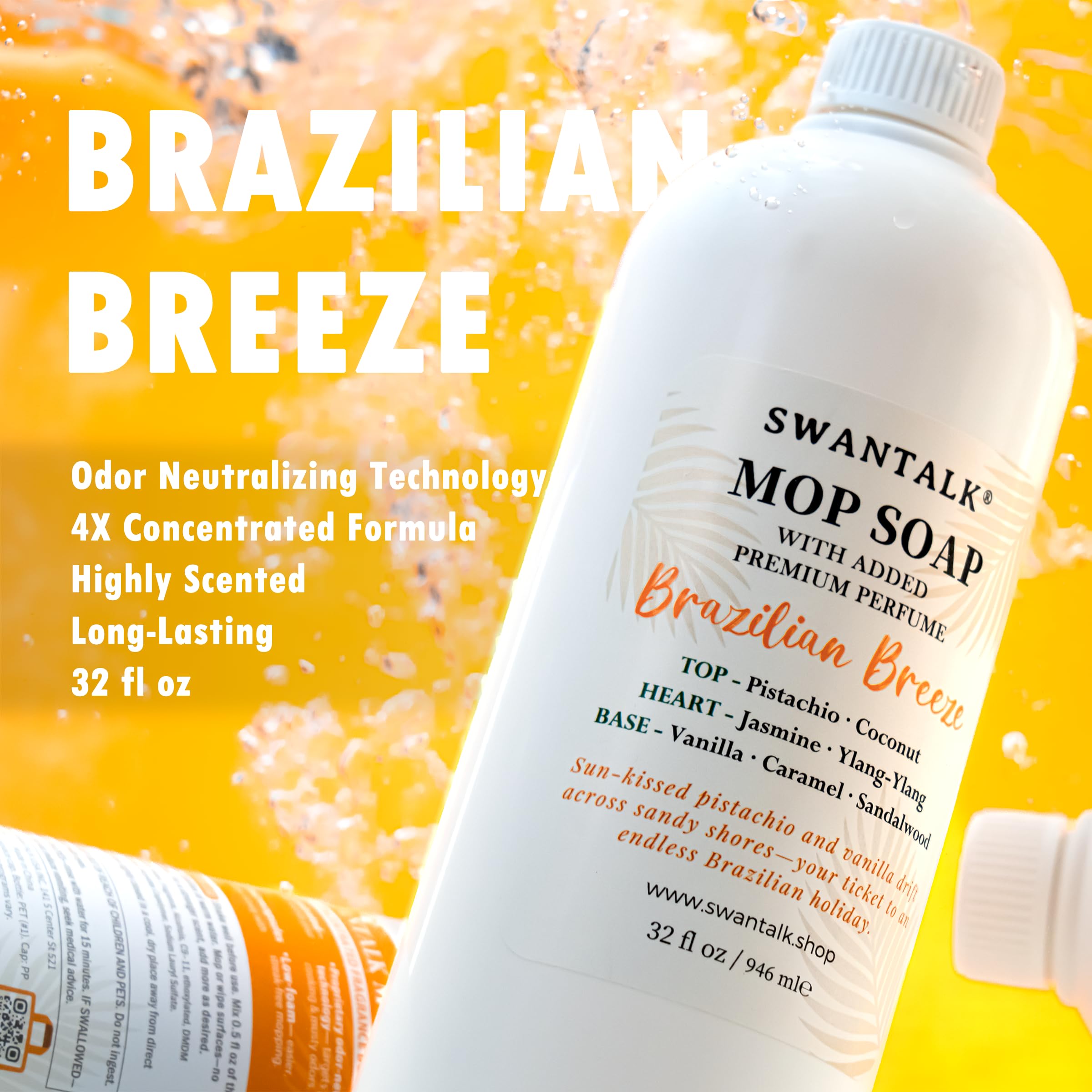 SWANTALK Mop Soap bottle cap closeup on premium packaging,