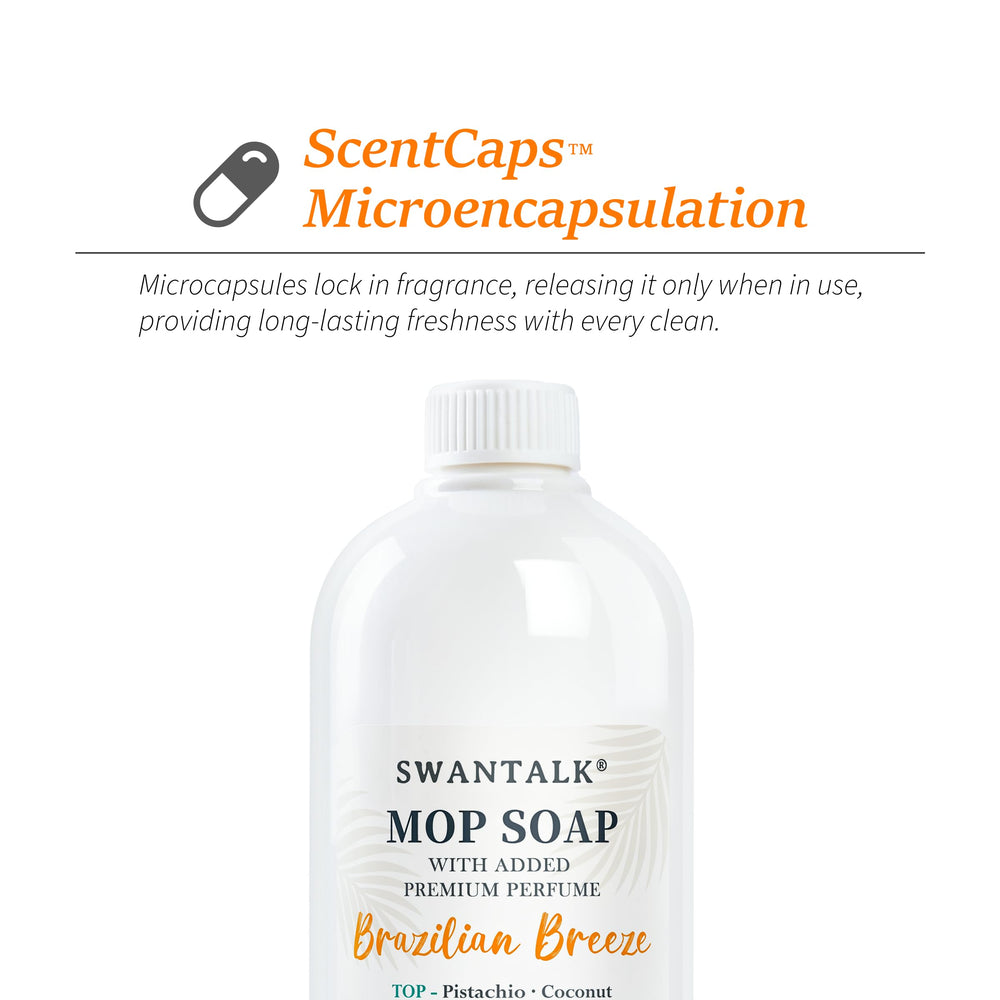 SWANTALK Mop Soap action of floor cleaning on a sealed surface,
