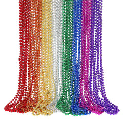 Swanucky Mardi Gras beads necklaces 33-inch, bold colors ideal for parade throws and party favors.