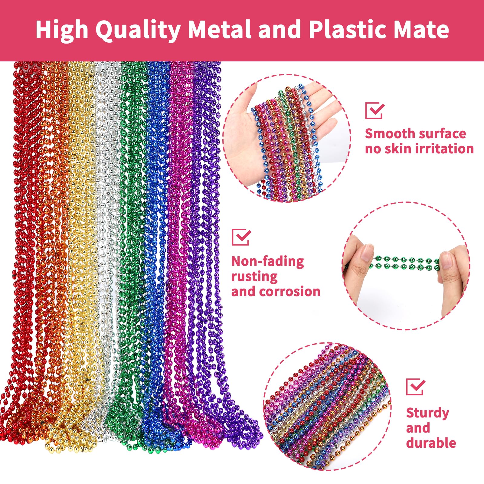 Swanucky rainbow color beads pack, vibrant plastic beads for festive decorations.