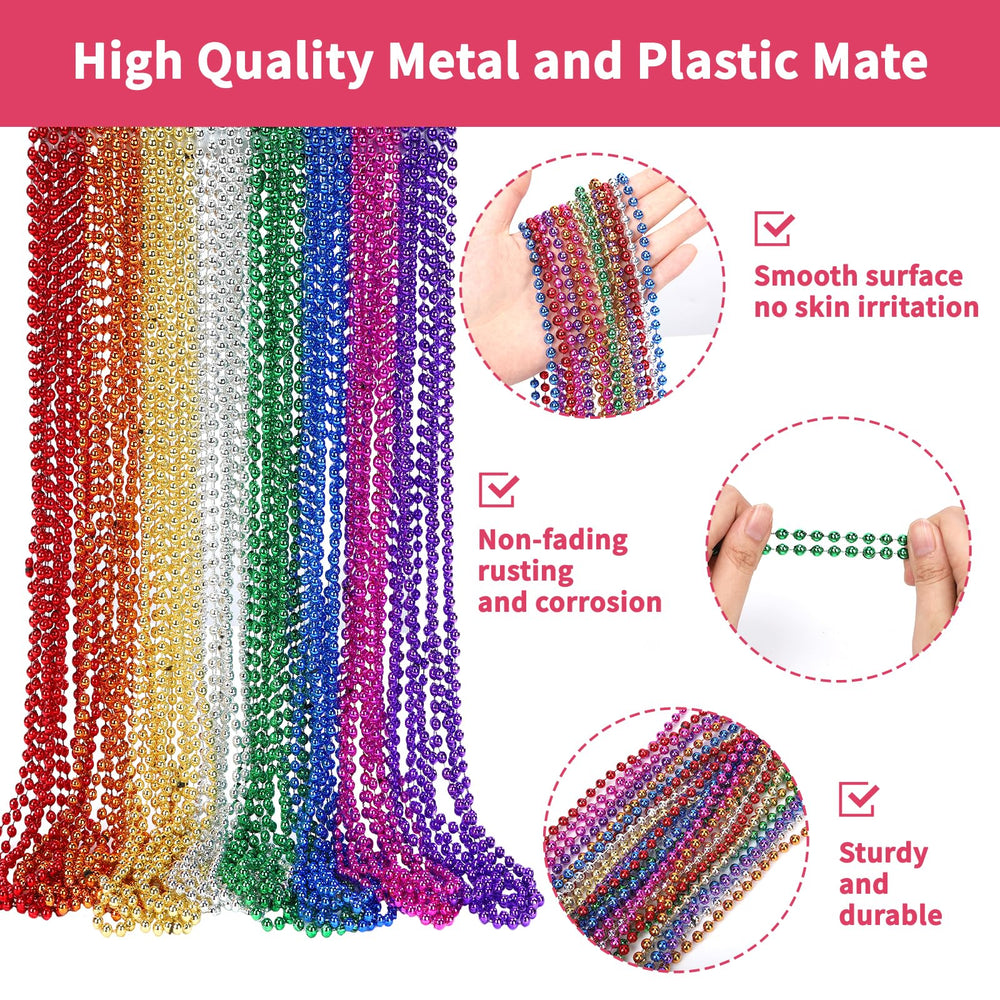 Swanucky rainbow color beads pack, vibrant plastic beads for festive decorations.