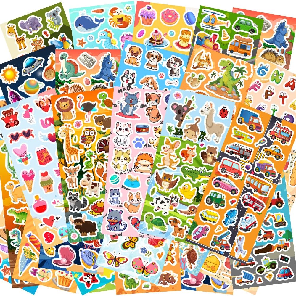 SWARKOL 48-sheets stickers animals—perfect for classroom rewards and creative crafts.