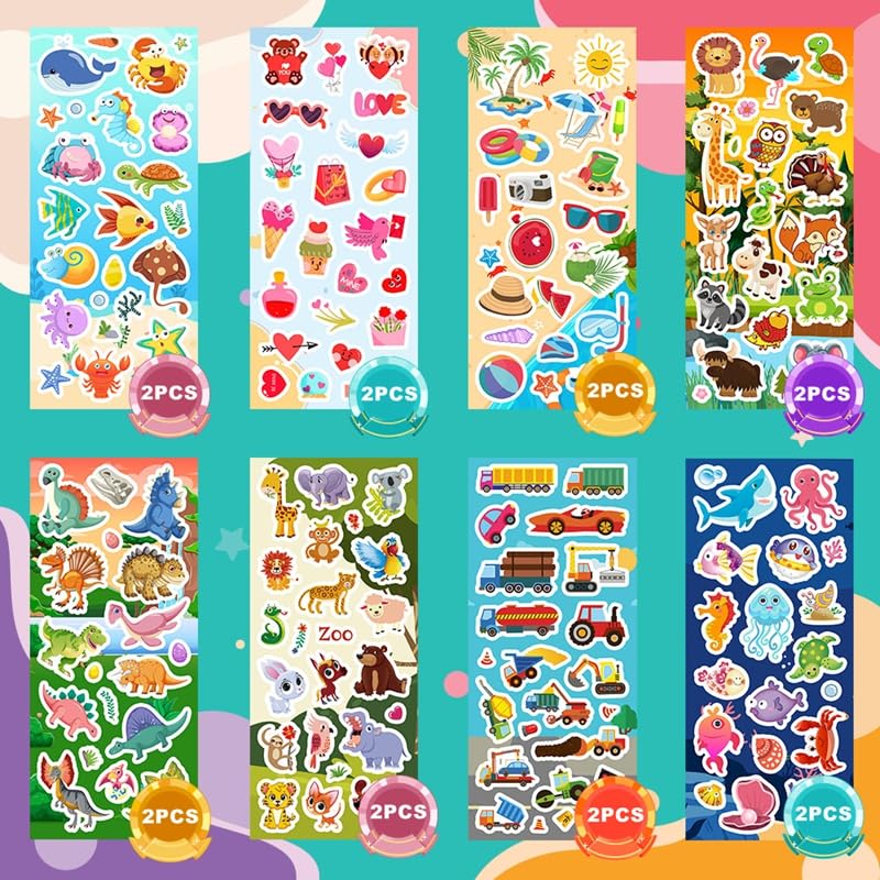 SWARKOL 48-sheets stickers cars—great for scrapbooks and party favors.