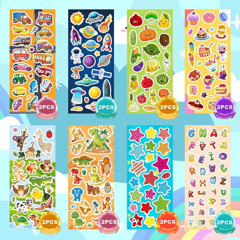 SWARKOL 48-sheets stickers fishes—ideal for ocean-themed crafts and rewards.