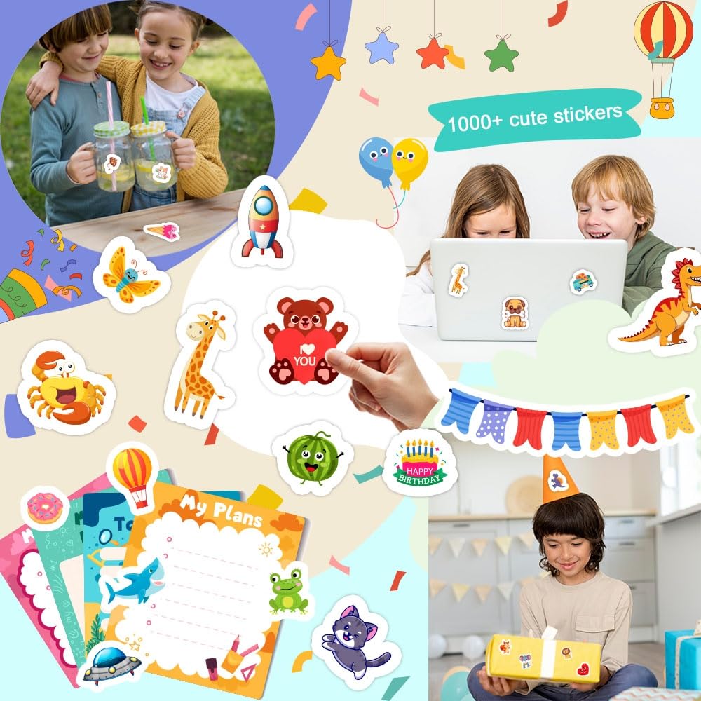 SWARKOL 48-sheets stickers letters-numbers—fun for labeling and learning activities.