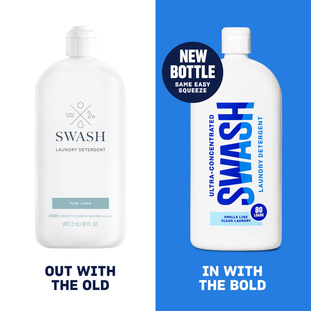 Swash Smells Like Nothing pouring usage highlights compact, high-concentration formula for efficient loads