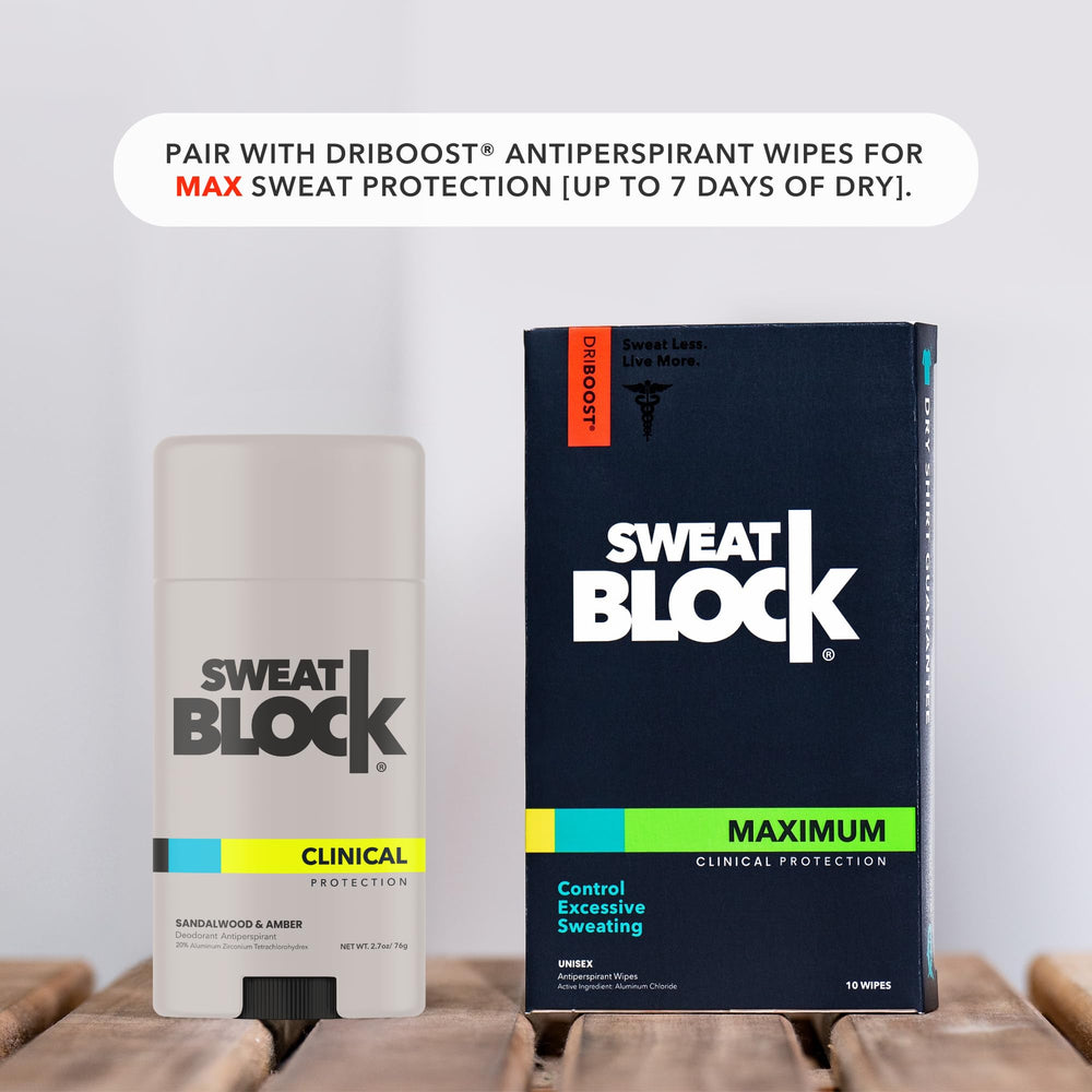 SweatBlock all-day freshness coverage during high-heat days.