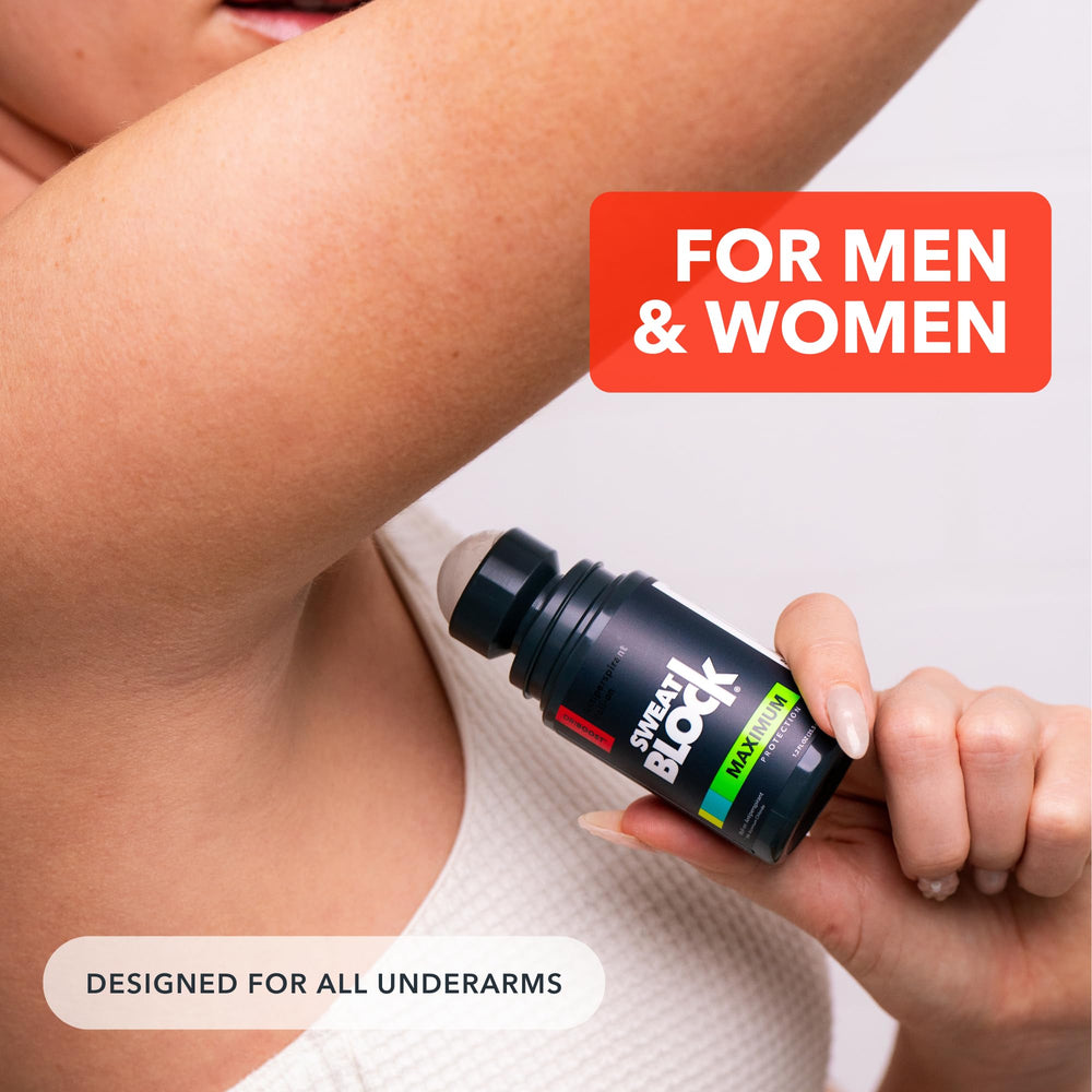 SweatBlock unscented-tube sits beside clean shirt.