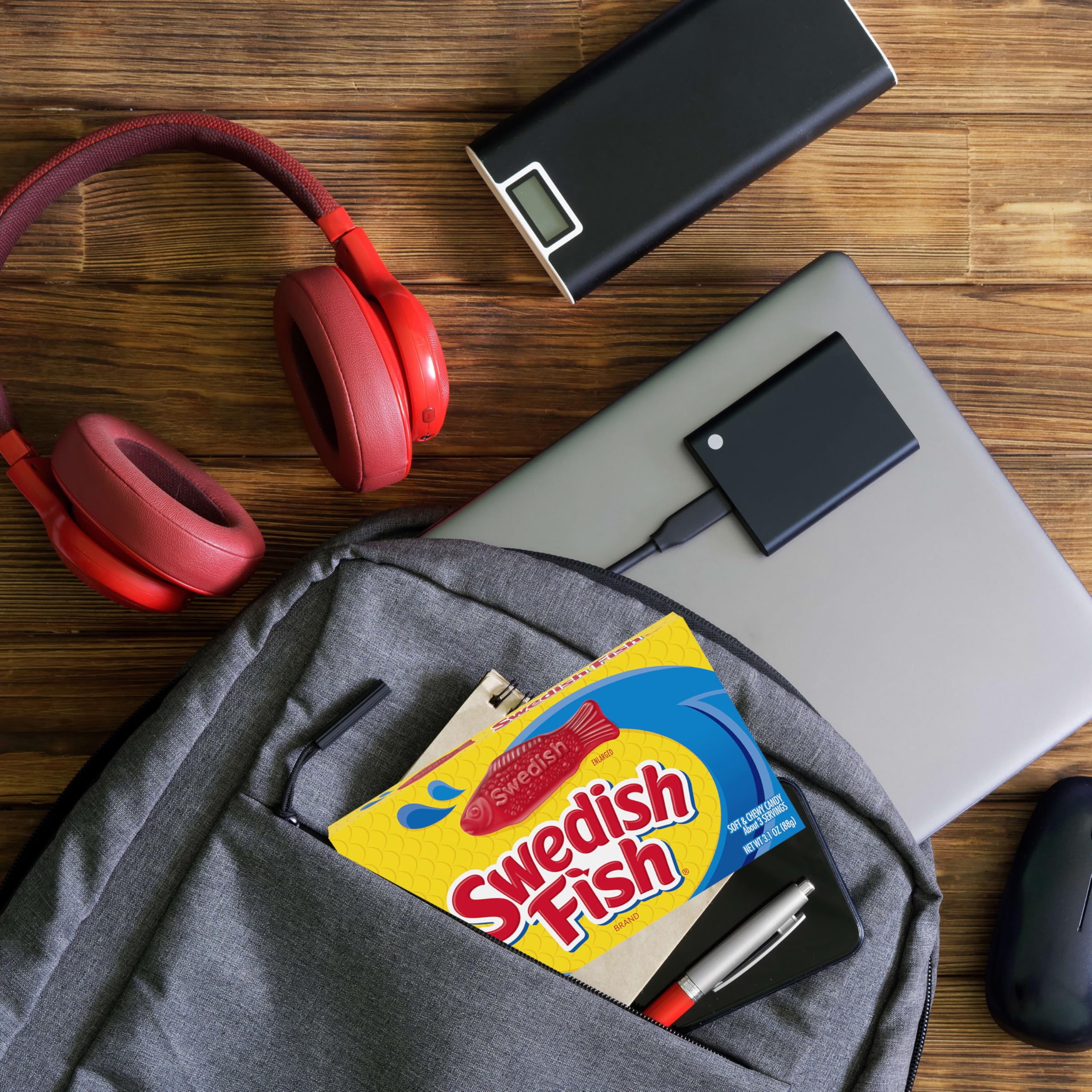 SWEDISH FISH candy box open, easy to portion for party favors