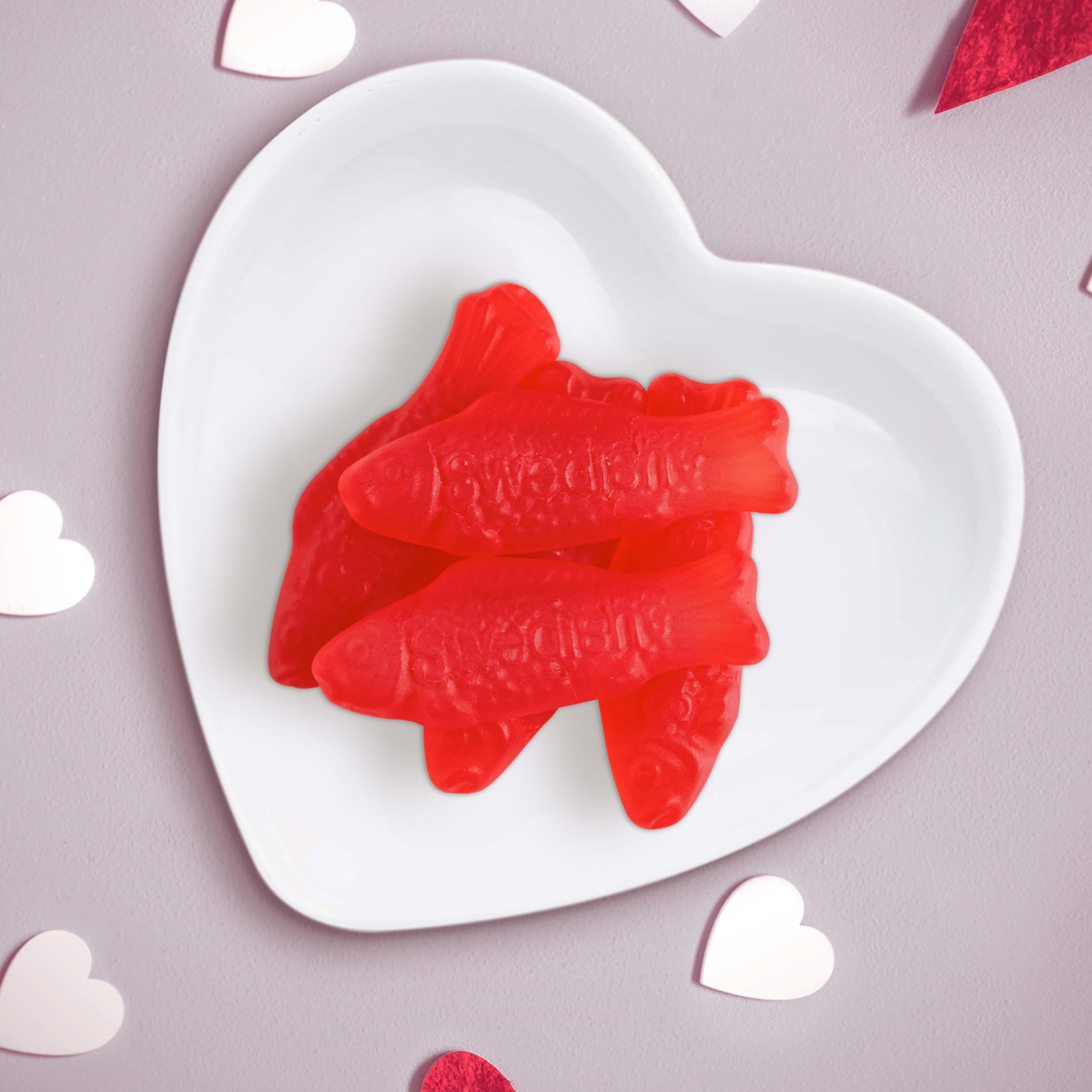 Swedish Fish Mini party table setup as a playful party favor option