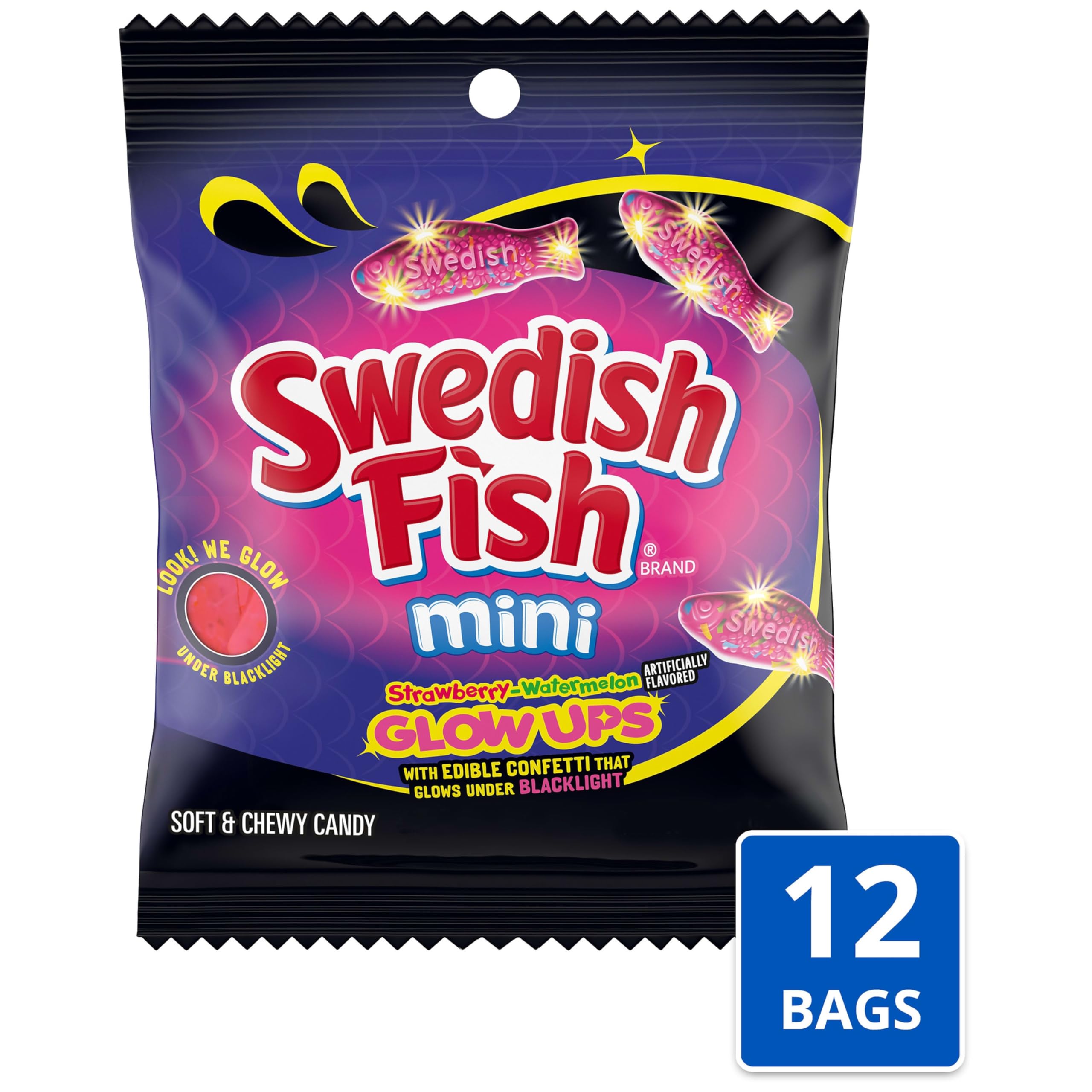 SWEDISH FISH Glow Ups edible turmeric confetti adds glow safely