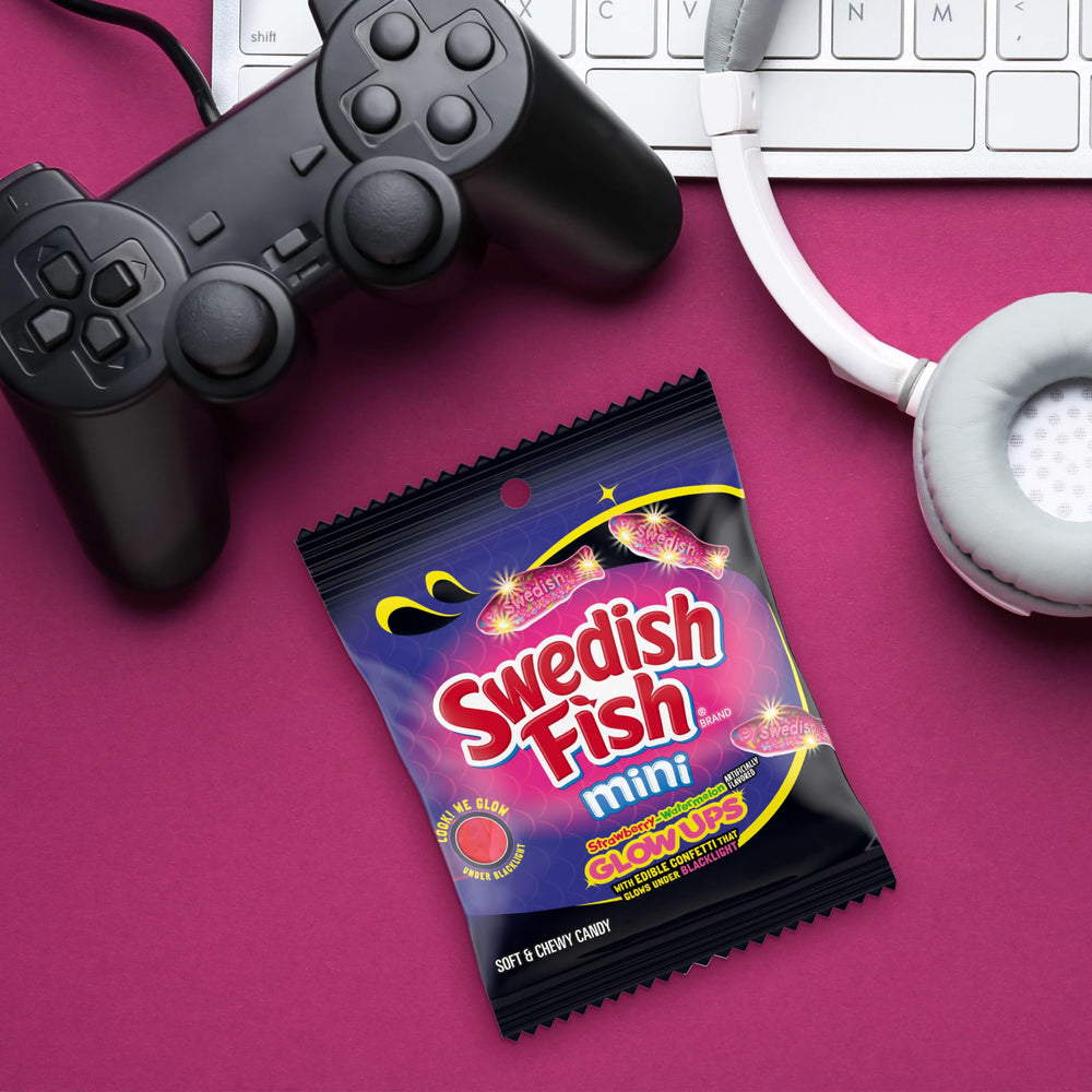 SWEDISH FISH Glow Ups soft chewy texture for everyday snacking
