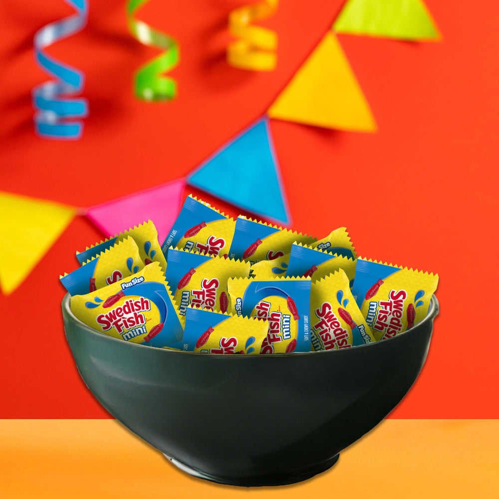 Swedish Fish Mini snack packs in a lunchbox for school snacks.