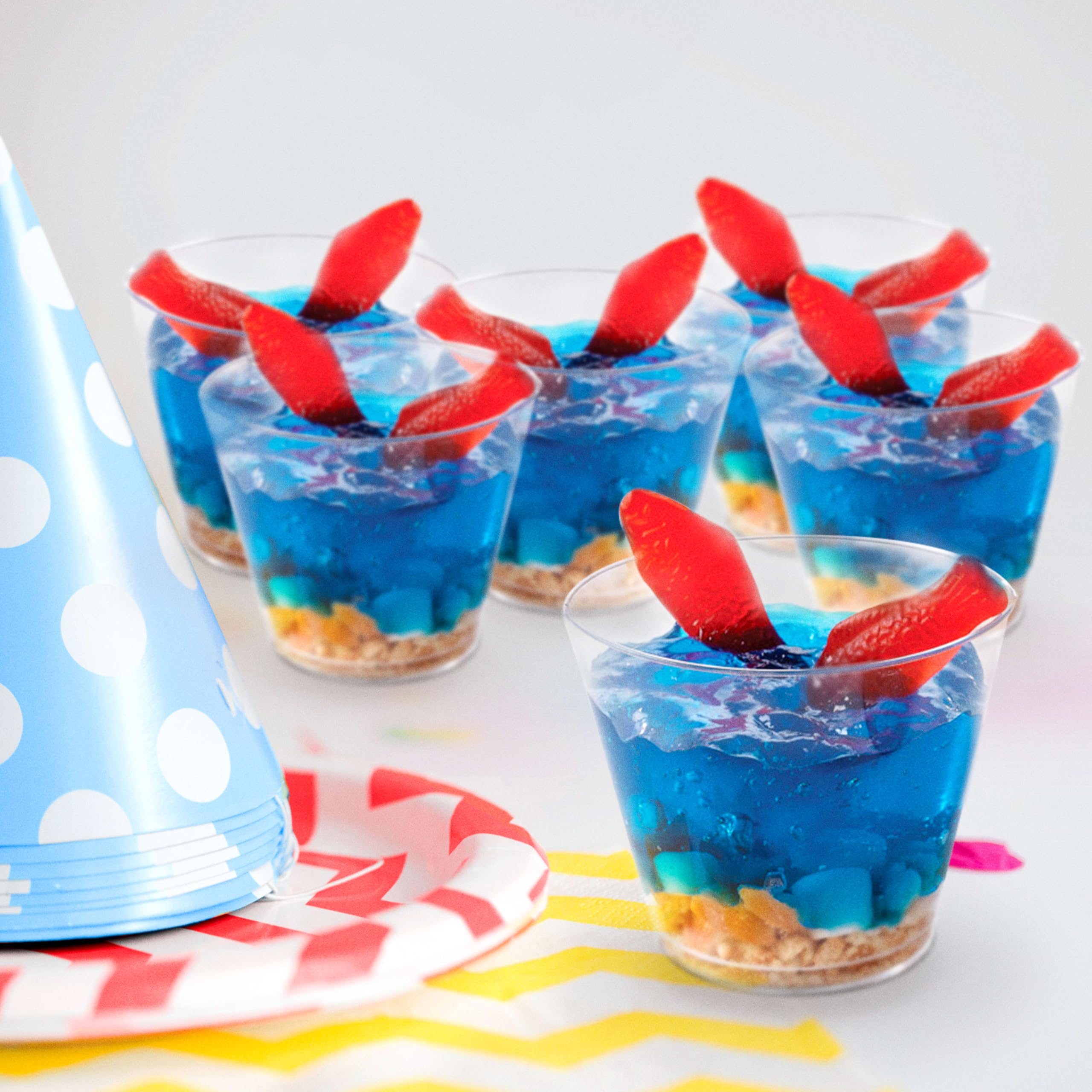 Swedish Fish party platter shot highlights crowd-pleasing candy choice.