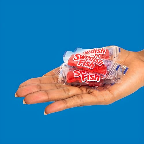 Halloween trick-or-treat candy with Swedish Fish for treats.