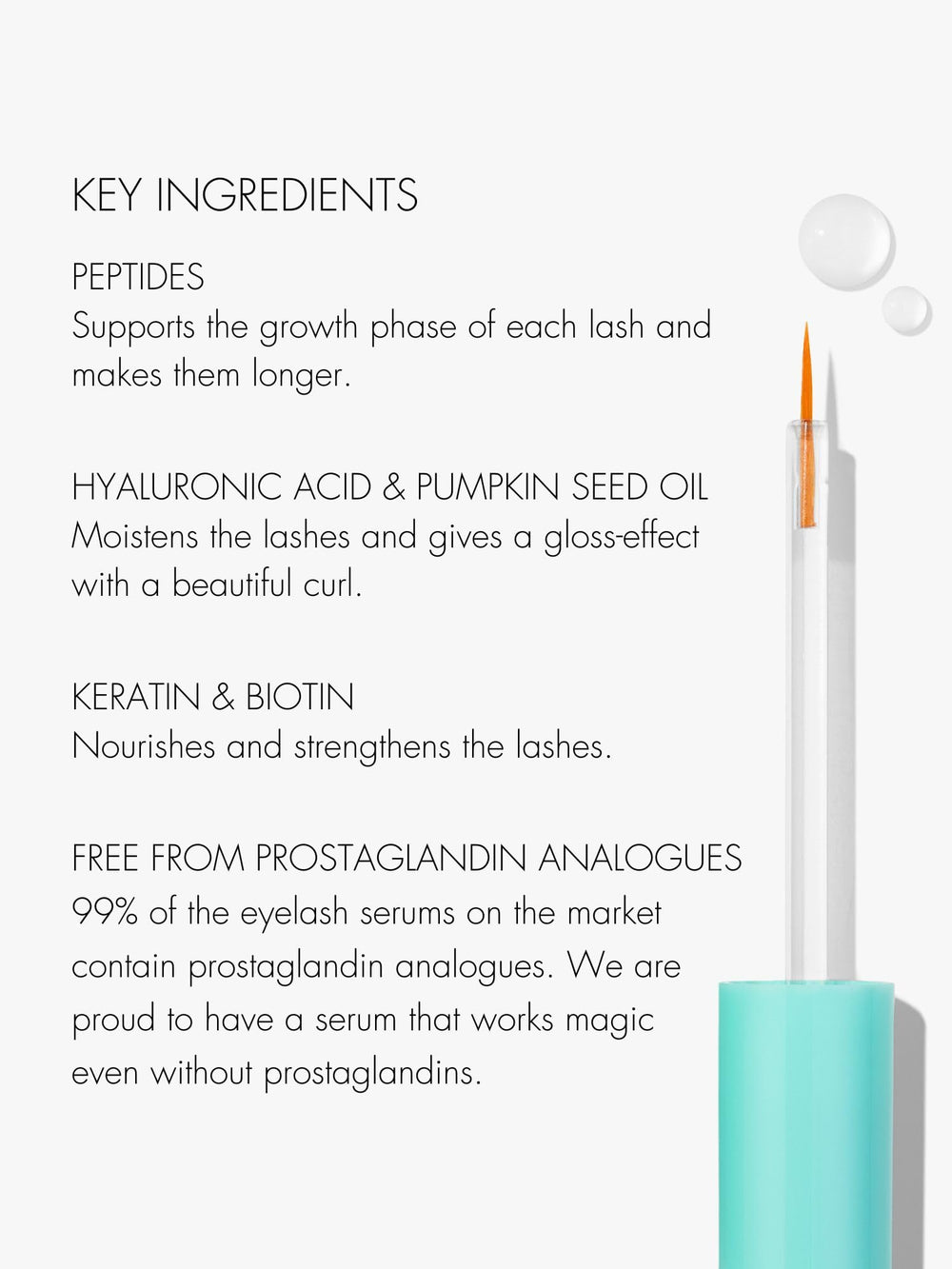 SWEED eyelash growth serum ingredients blend with peptides and biotin